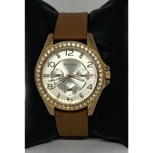 Fossil ES3466 Women's Brown Leather Analog Dial Quartz Genuine Watch HK1023